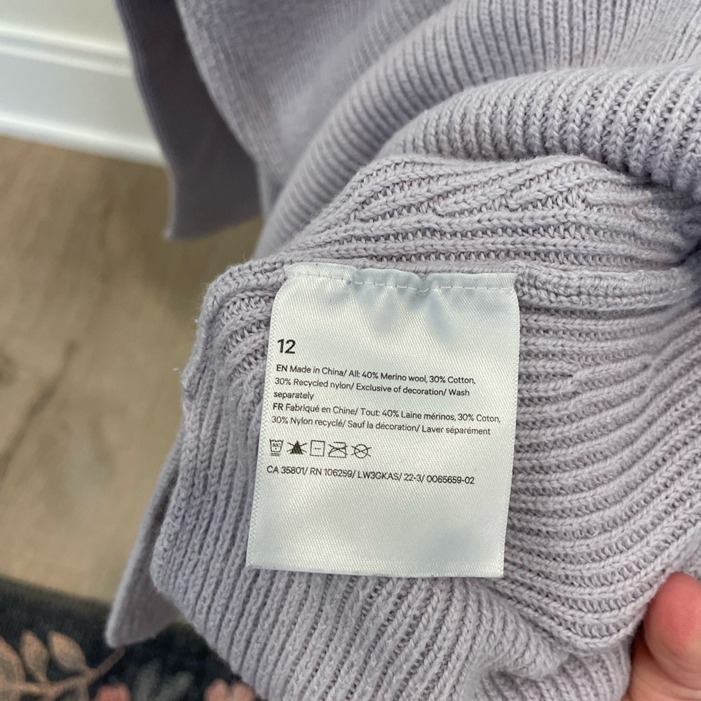 lululemon athletica merino wool-blend ribbed Lavender Sweater - Picture 6 of 6